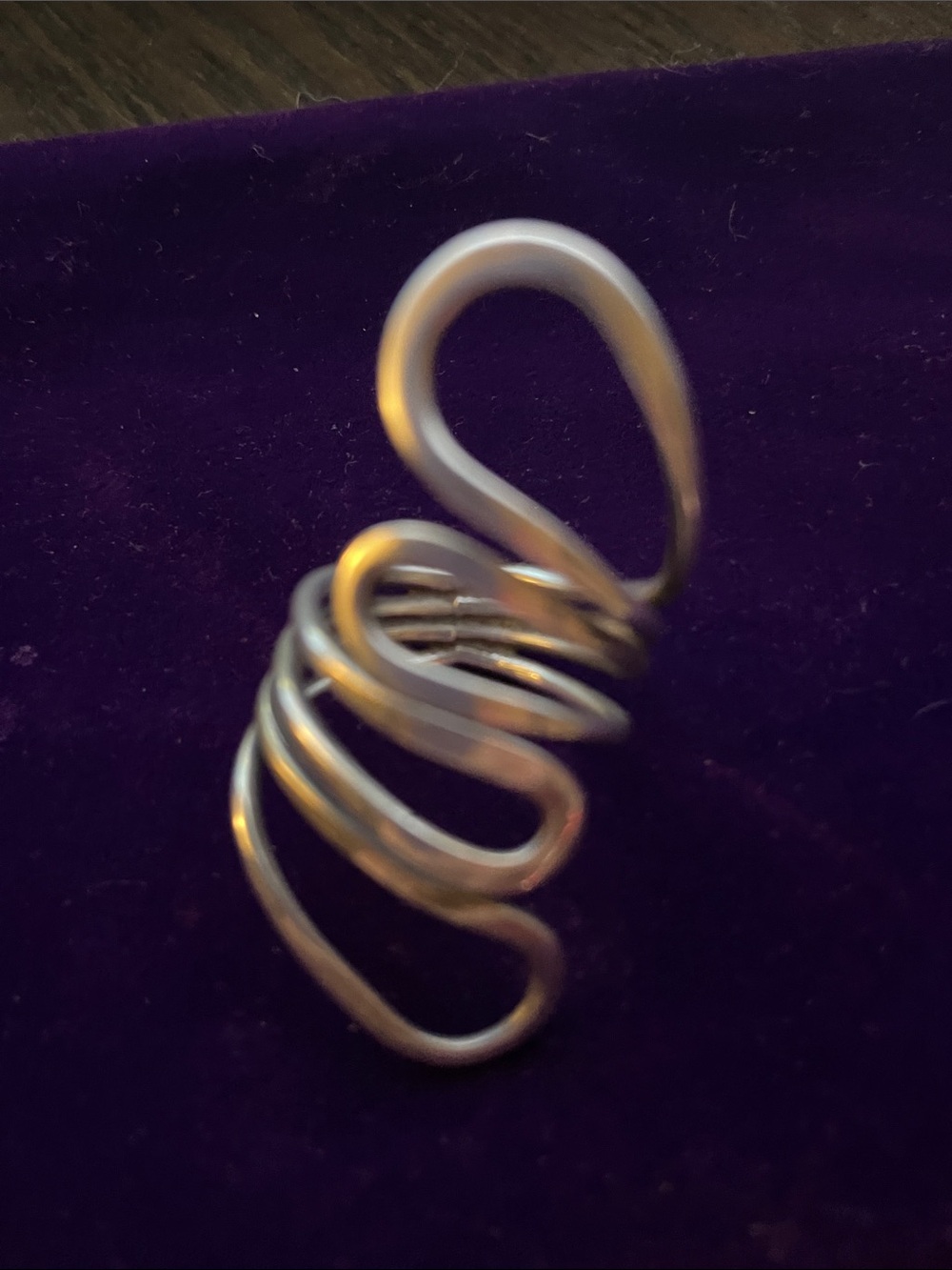 Vintage Mexican Modernist Sterling Silver Wrap Ring 925 Statement Taxco
